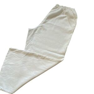 Caribe White 100% Linen Wide Leg Summer Lounge Pants. Sz 2X